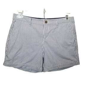 Old Navy SZ 6 Everyday Short Nautical Railroad Conductor Stripe Blue Cotton